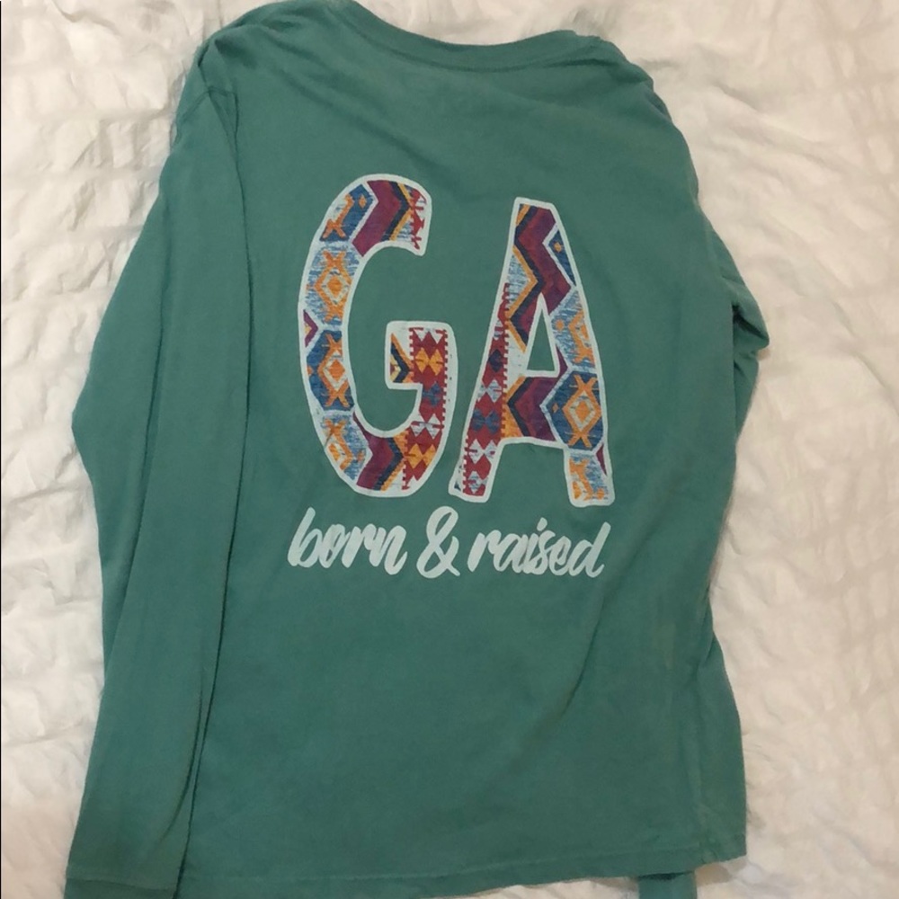GA born and raised long sleeve t shirt